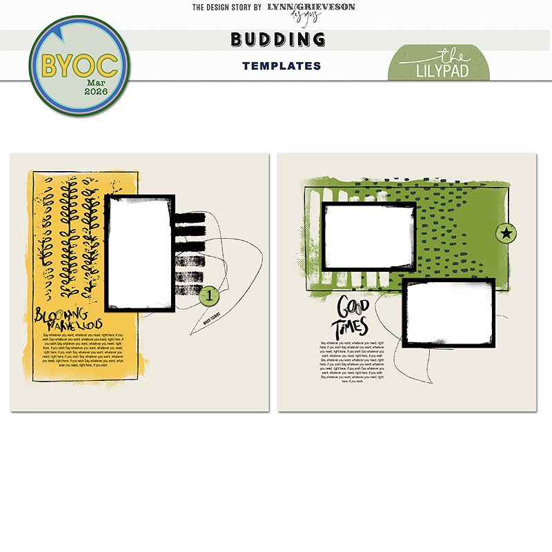 Budding Template Set by Digital Scrapbook designer Lynn Grieveson