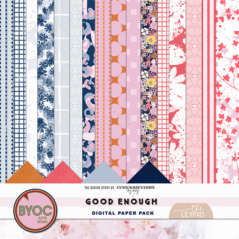 Good Enough Digital Scrapbooking Paper Pack by Lynn Grieveson