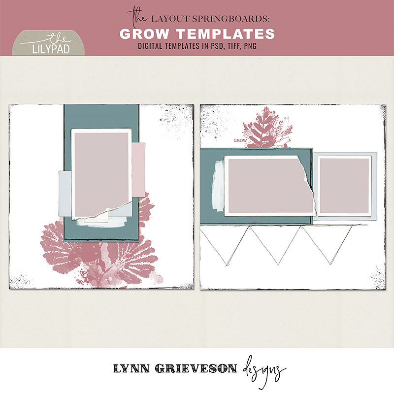 Grow Template Set by Digital Scrapbook designer Lynn Grieveson