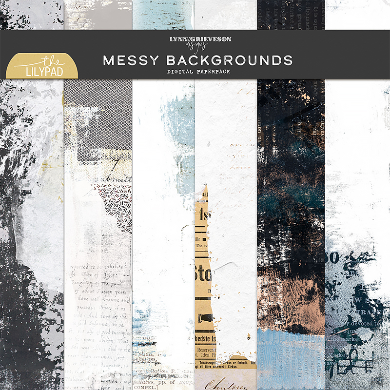 Messy Backgrounds Digital Scrapbooking Paper Pack by Lynn Grieveson