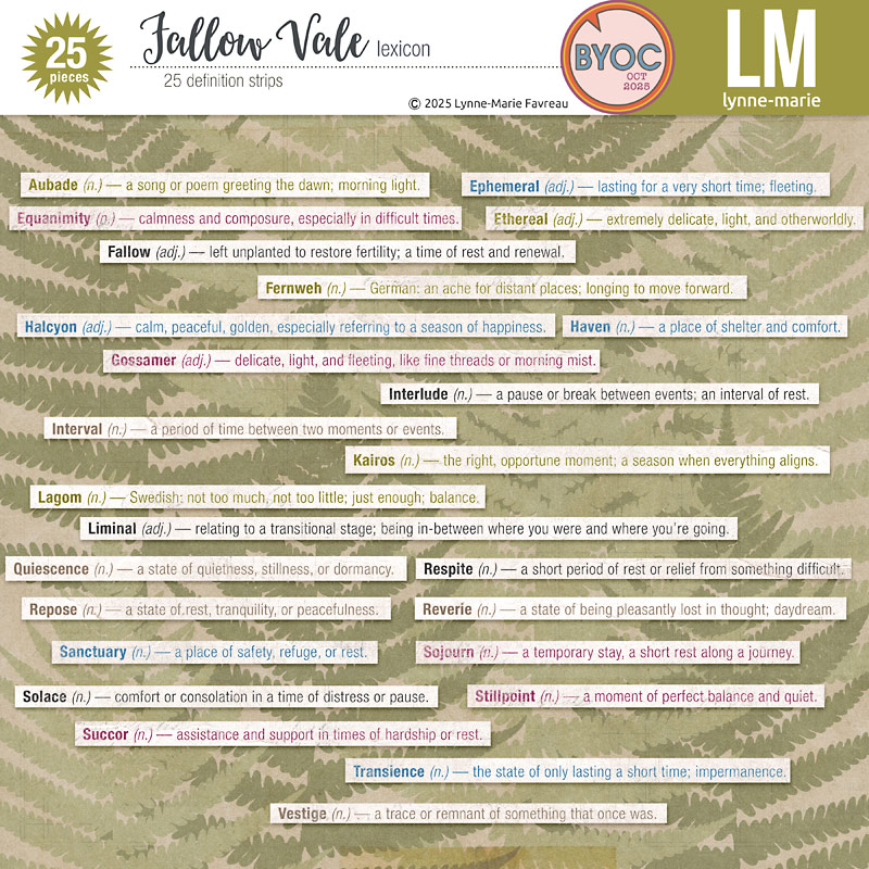 Fallow Vale lexicon