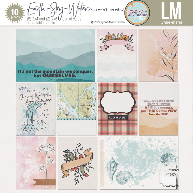 Earth-Sky-Water /journal cards/