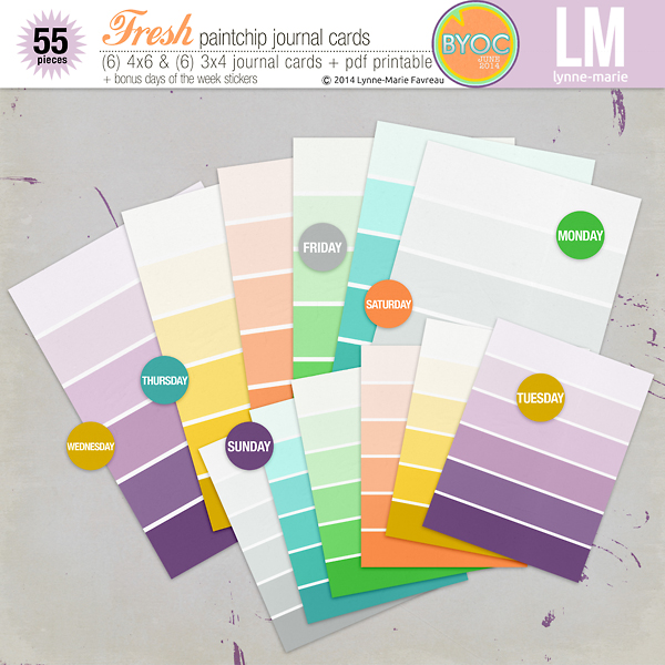 Fresh paintchip journal cards