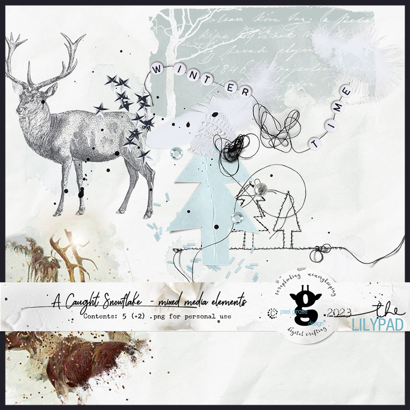 A Caught Snowflake [Mixed Media Elements]