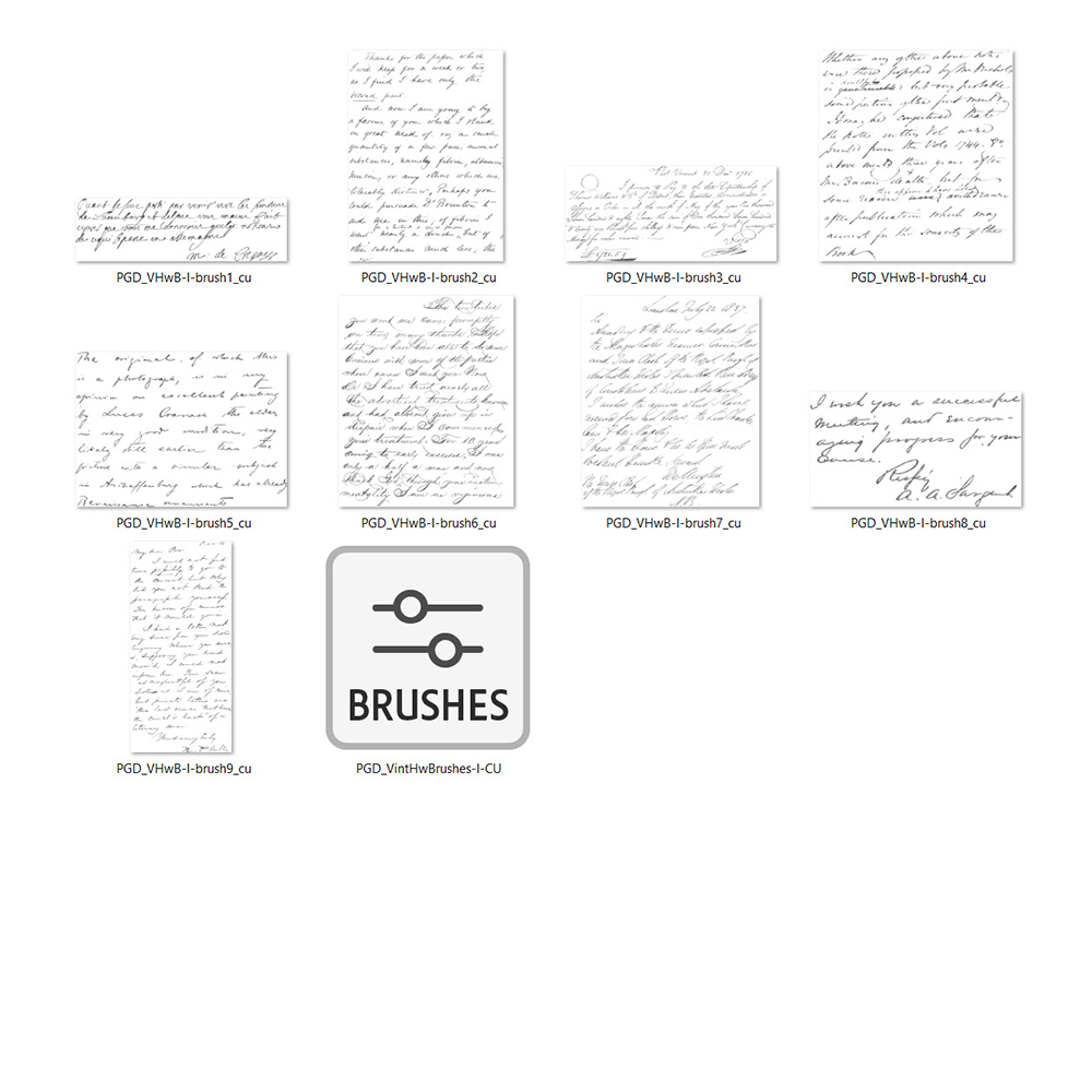 Vintage Handwriting Brushes No. 1 [CU] - Image 2