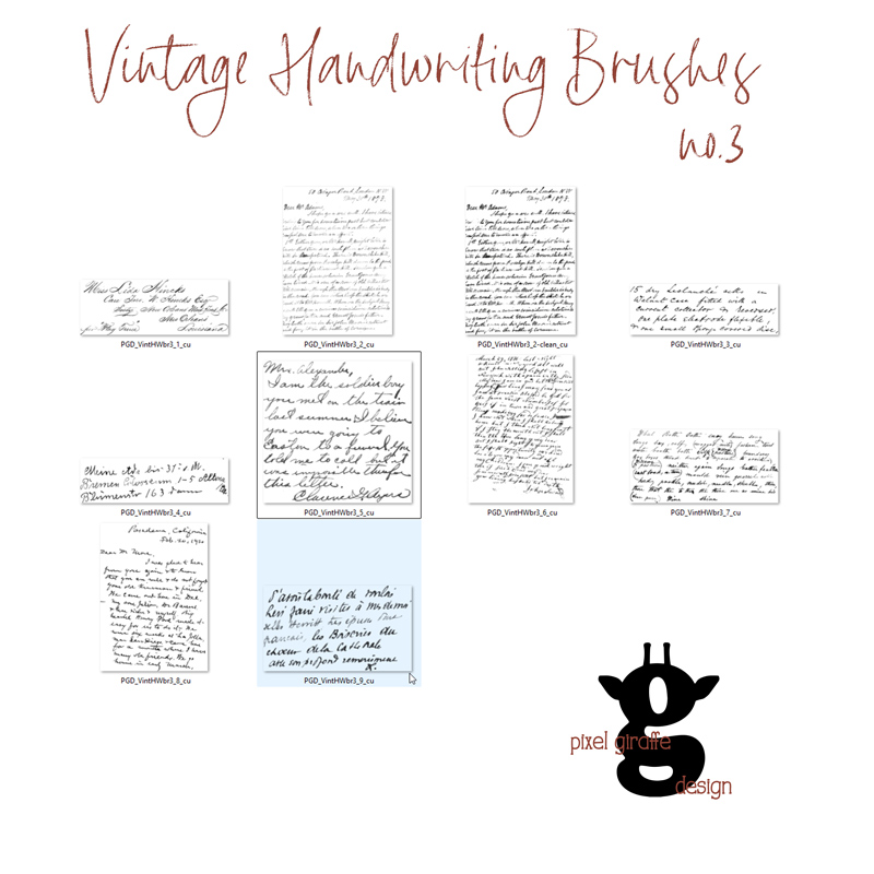 Vintage Handwriting Brushes No. 3 [CU] - Image 2