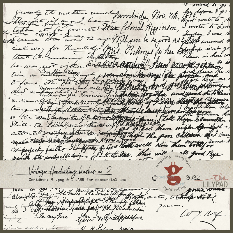 Vintage Handwriting Brushes No. 2 [CU]