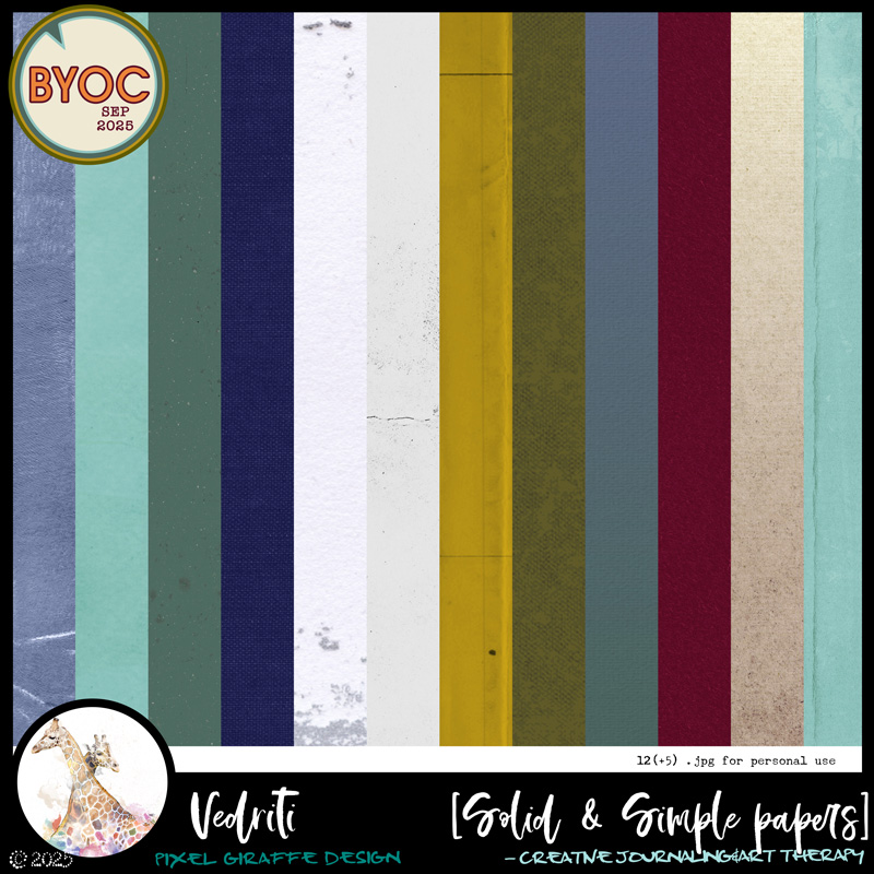 Pixel Giraffe Design Vedriti solid papers