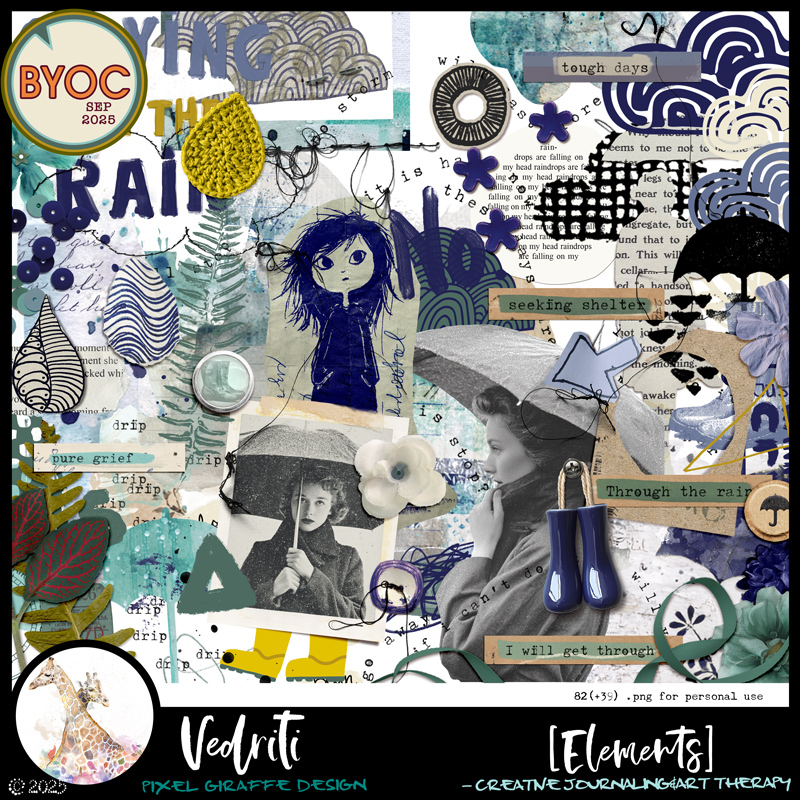 Vedriti Elements by Pixel Giraffe Design Art journaling and digital scrapbooking
