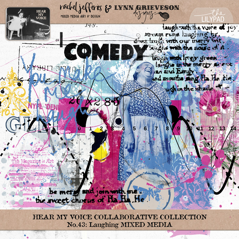 Hear My Voice: 43 - Laughing | Mixed Media Digital Scrapbooking Elements by Lynn Grieveson & Rachel Jefferies