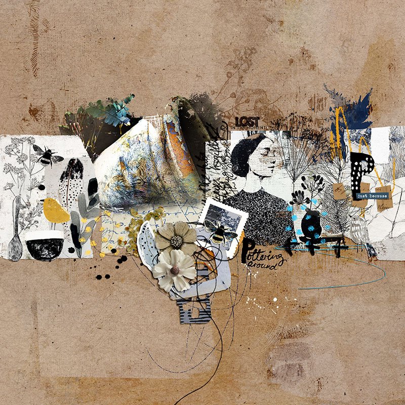 Hear My Voice: 42 - Pottering | Mixed Media Digital Scrapbooking Elements - Image 6