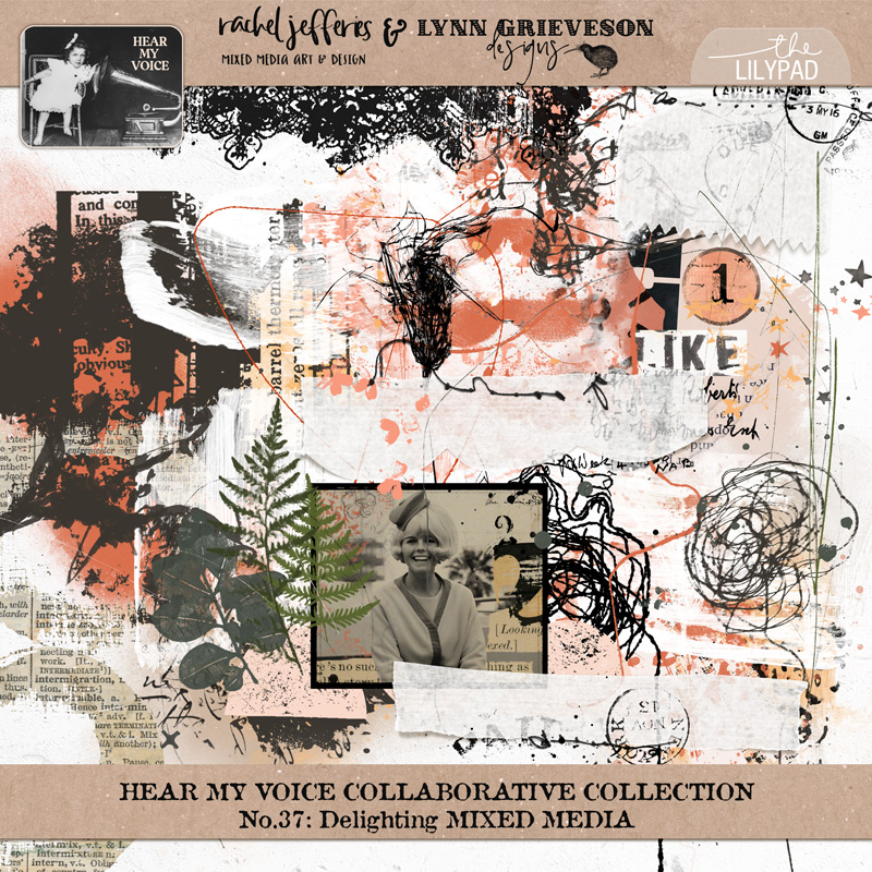 Hear My Voice: 37 - Delighting | Mixed Media Digital Scrapbooking Elements