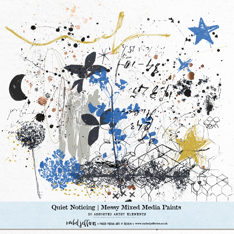 Quiet Noticing | Messy Mixed Media Paints