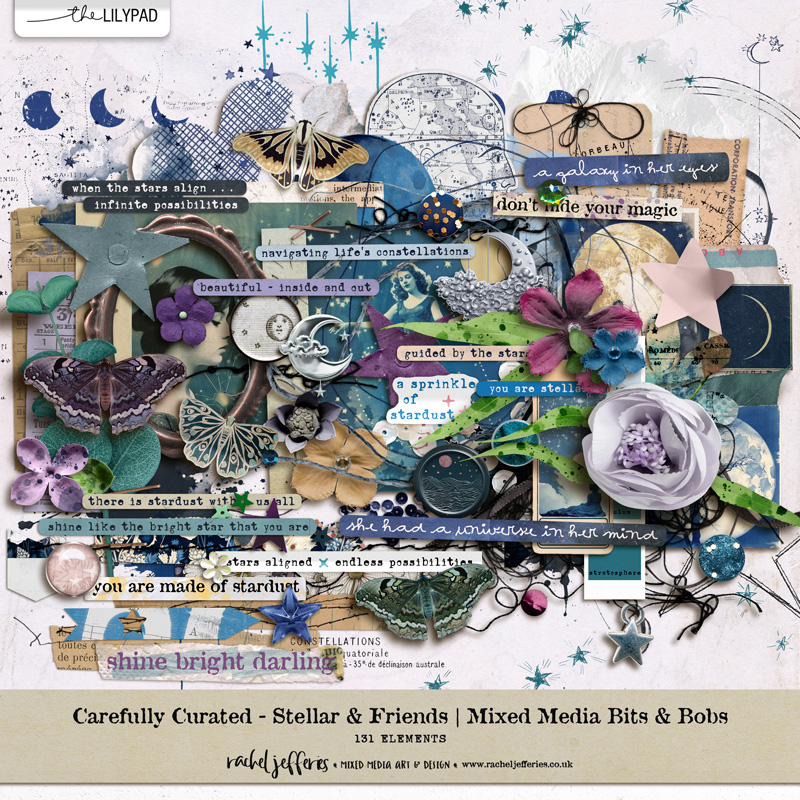 Carefully Curated - Stellar & Friends | Mixed Media Bits & Bobs by Rachel Jefferies