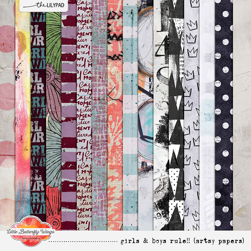 Girls & Boys rule!!! (artsy papers)