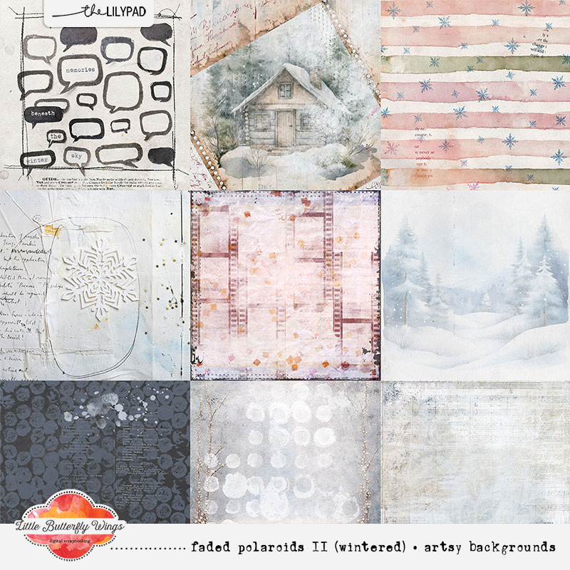Faded Polaroids II (wintered) - artsy papers