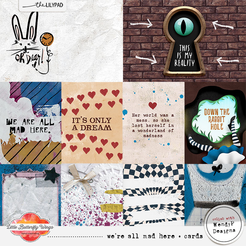 We're all mad here cards (collab with WendyP Designs)