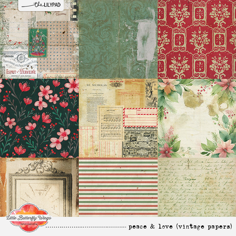 Peace & Love (vintage papers)