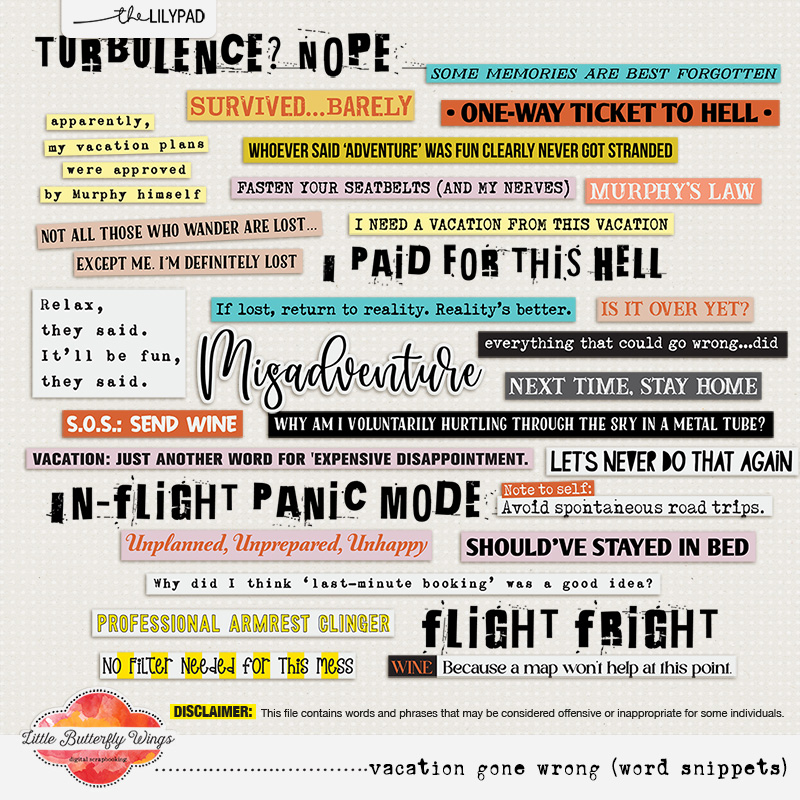 Vacation gone wrong (word snippets)